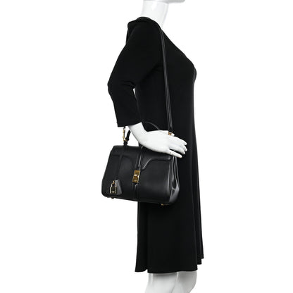 Celine Satinated Calfskin Small 16 Top Handle Bag Black 2 of 12