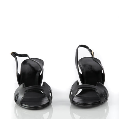Hermes Nappa Night 70 Slingback Sandals 39 Black 2 of 7