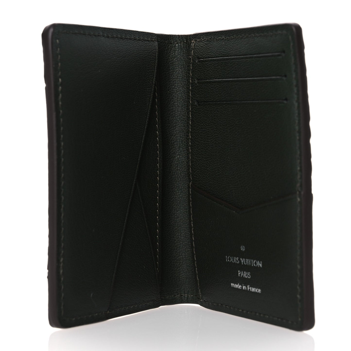 Ostrich Crocodile Pocket Organizer Green Beige