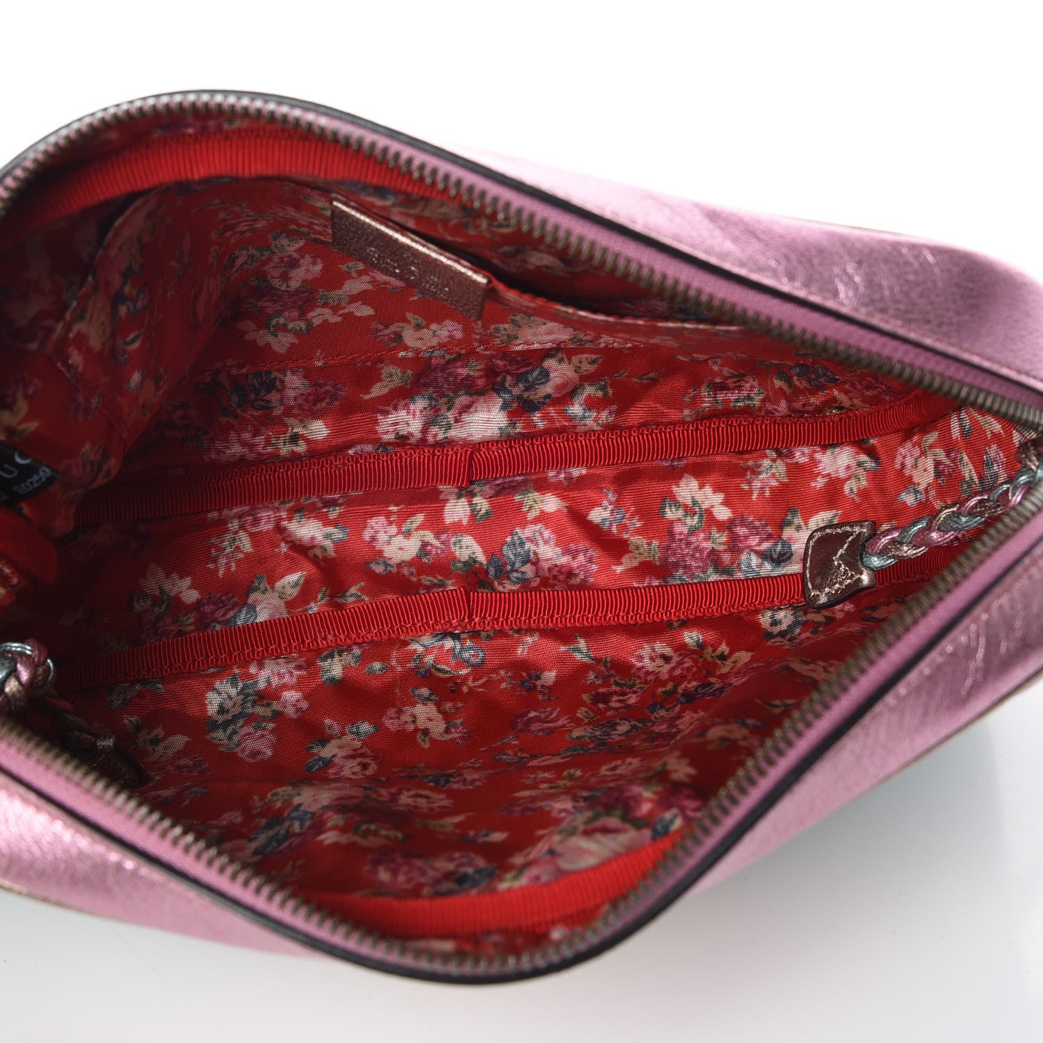 Gucci Laminated Nappa Trapuntata Small Zumi Shoulder Bag Rosa Lago Rame 7 of 9