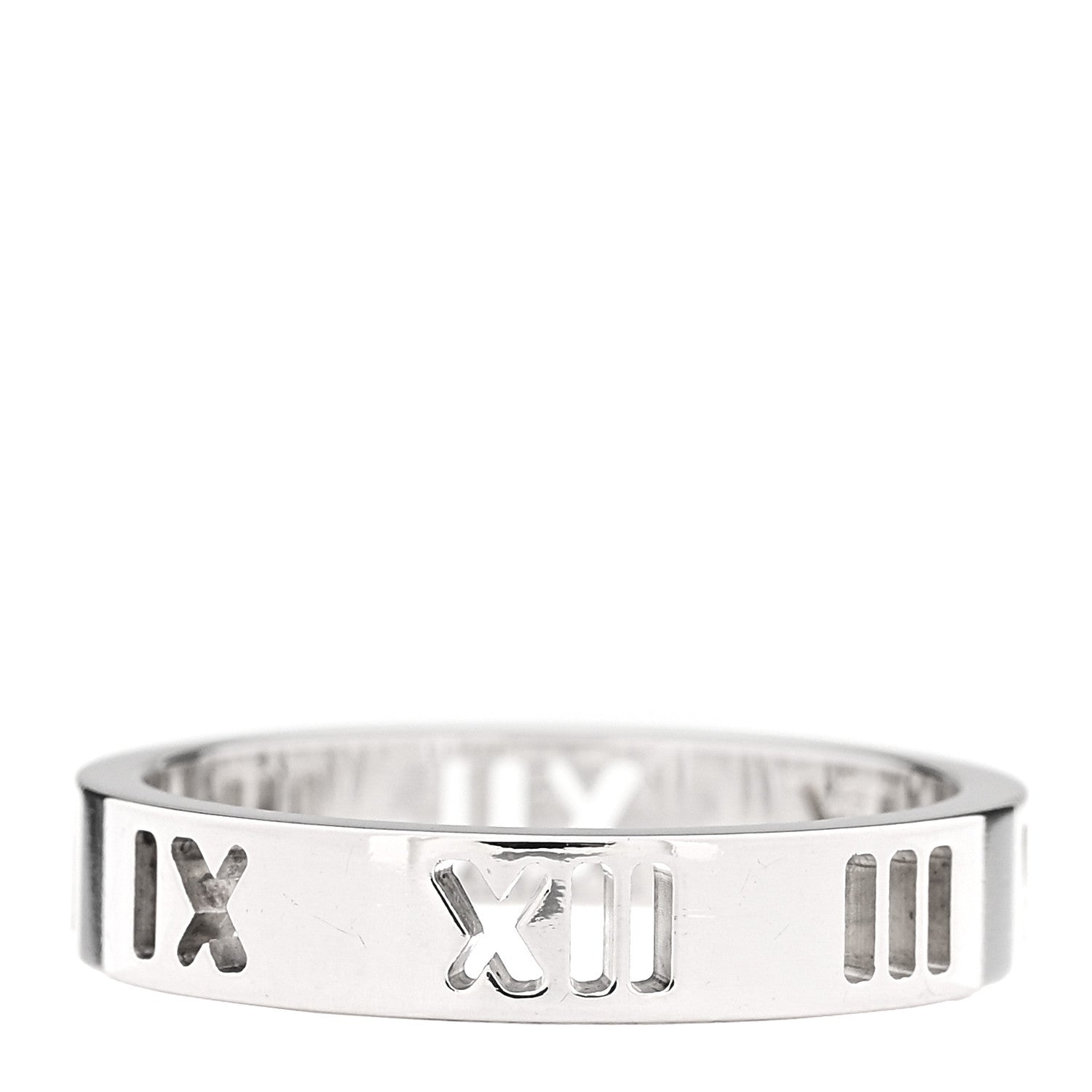 Tiffany Sterling Silver Narrow Atlas Pierced Ring 50 5.25 1 of 4