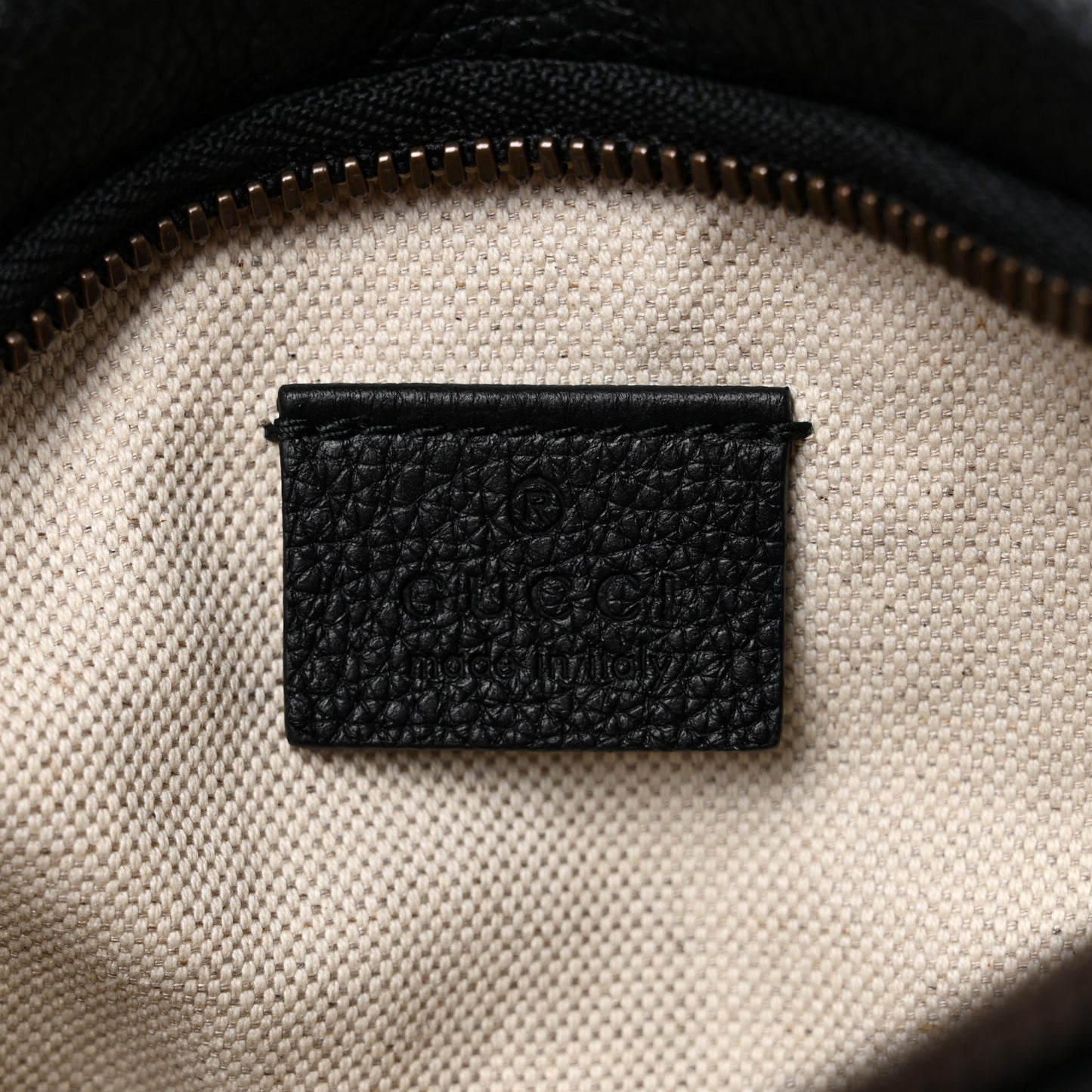 Grained Calfskin Small Logo Belt Bag Black