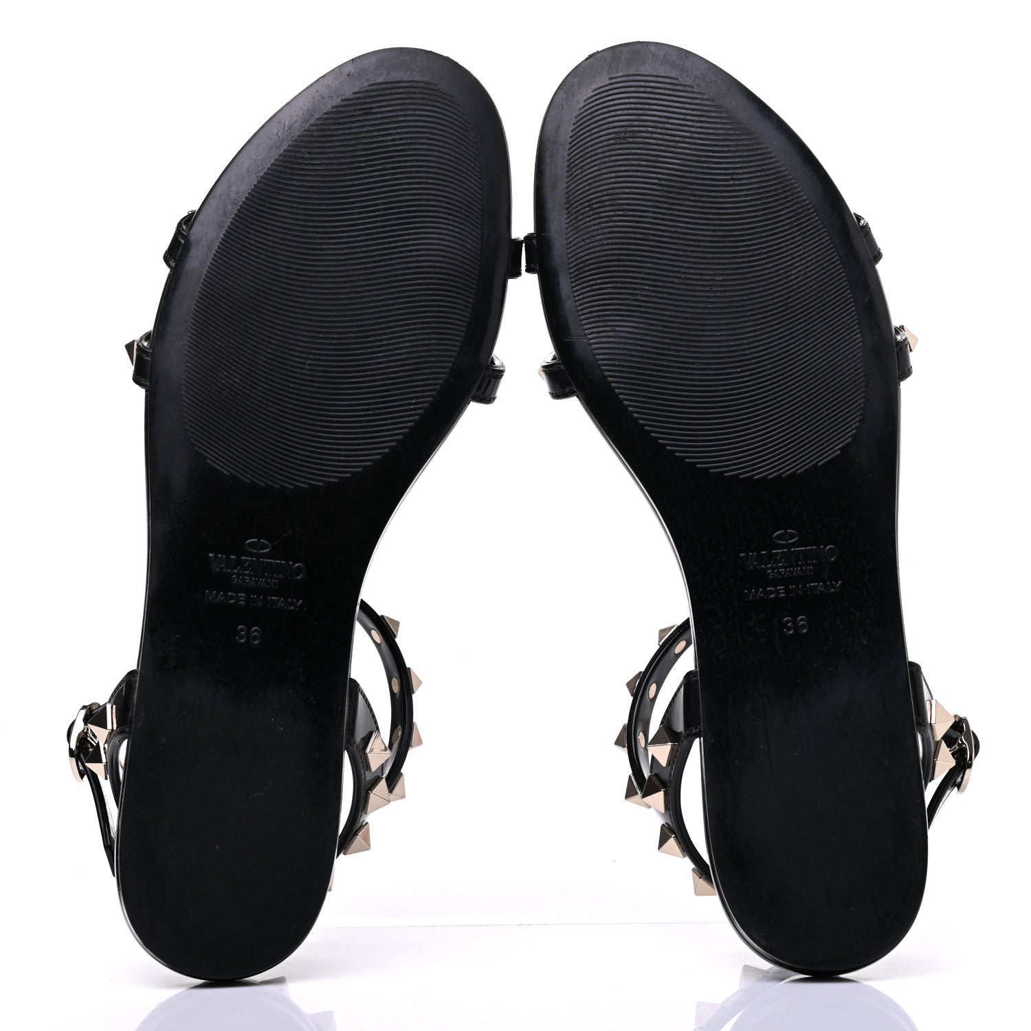 Valentino Garavani PVC Jelly Rockstud Caged Sandals 36 Black 5 of 10