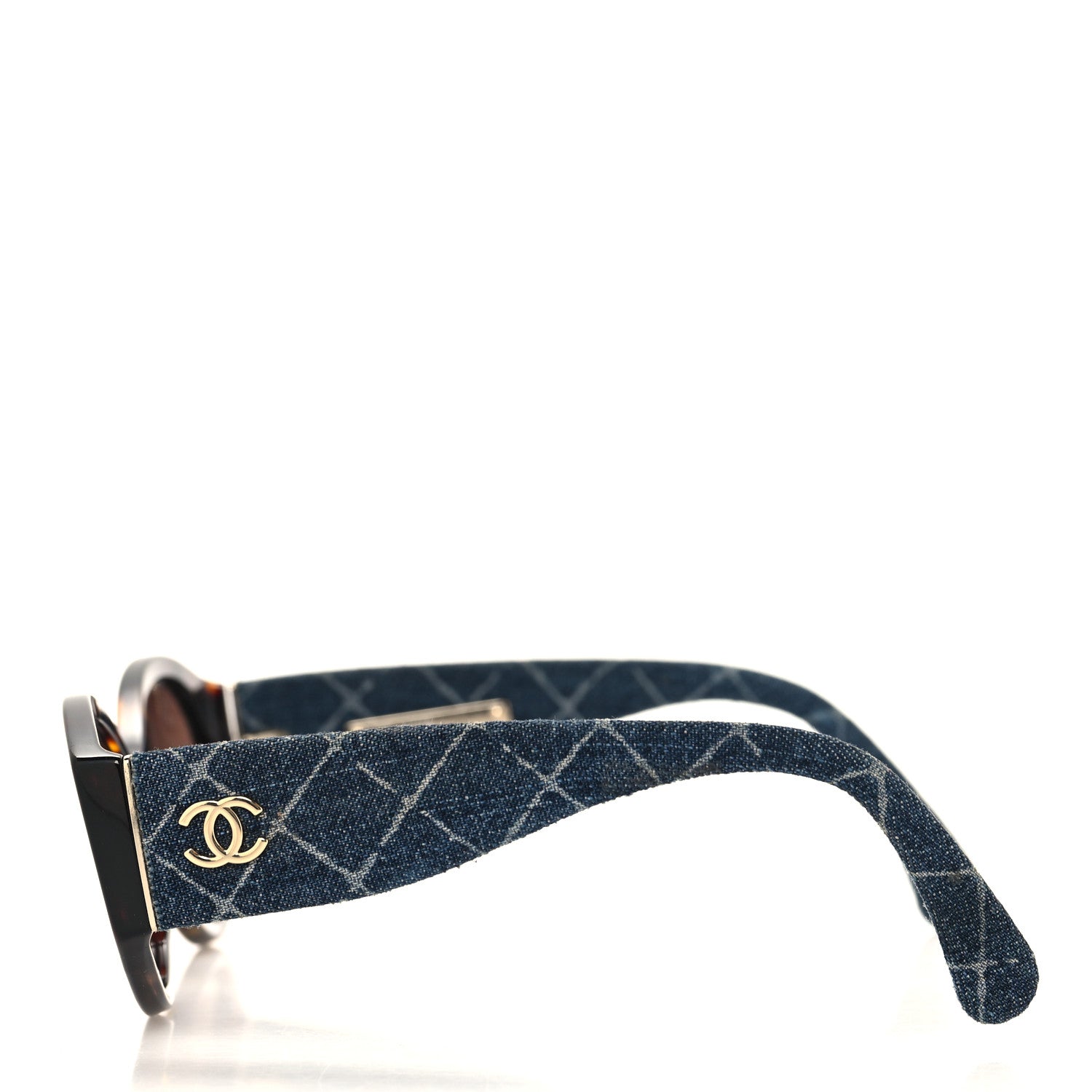 Chanel Acetate Denim Oval Sunglasses 5405 Tortoise Dark Blue 3 of 7