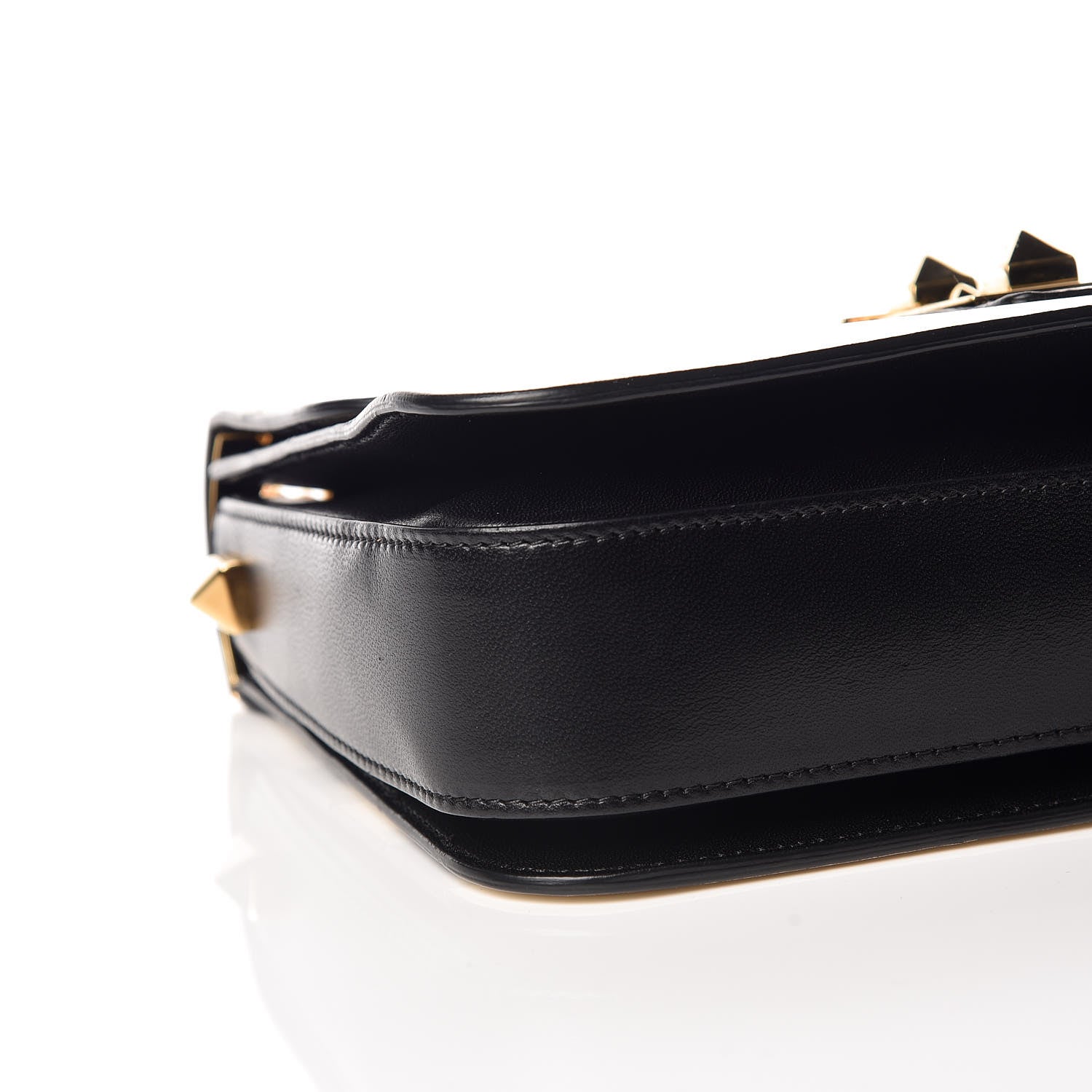 Valentino Garavani Nappa Striped B-Rockstud Flap Black Light Ivory 5 of 10