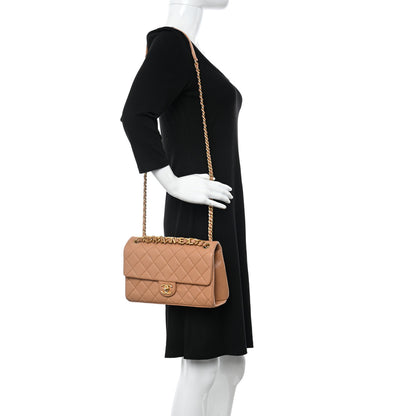 Chanel Lambskin Quilted Chaine Lettre Flap Brown 2 of 10