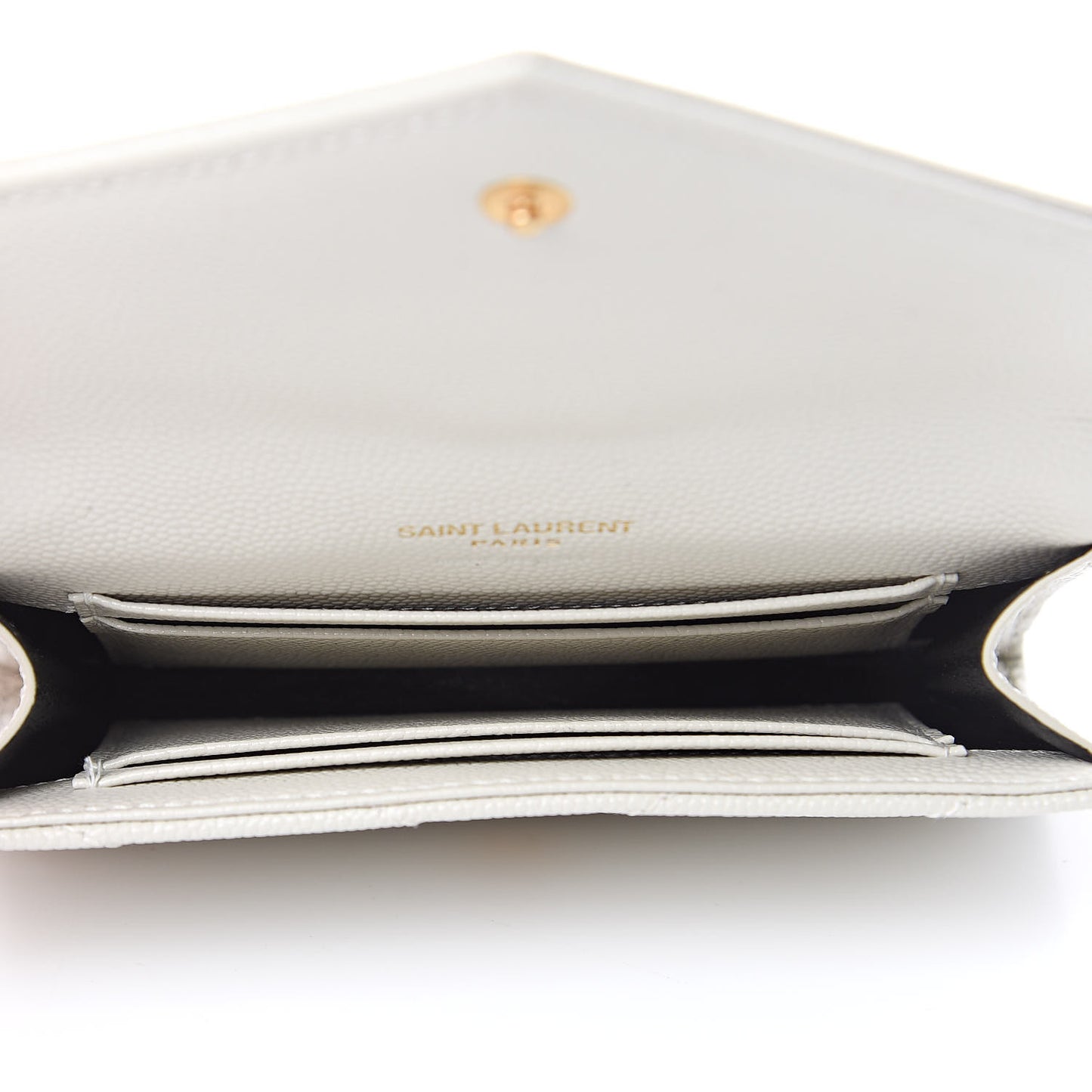 Grain De Poudre Matelasse Chevron Small Monogram Envelope Wallet Crema Soft