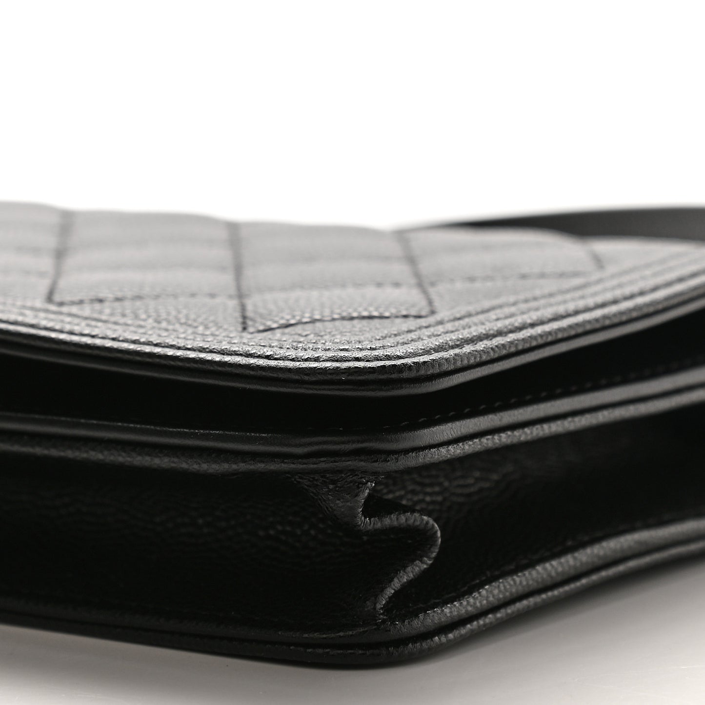 Caviar Quilted Boy Wallet On Chain WOC Black
