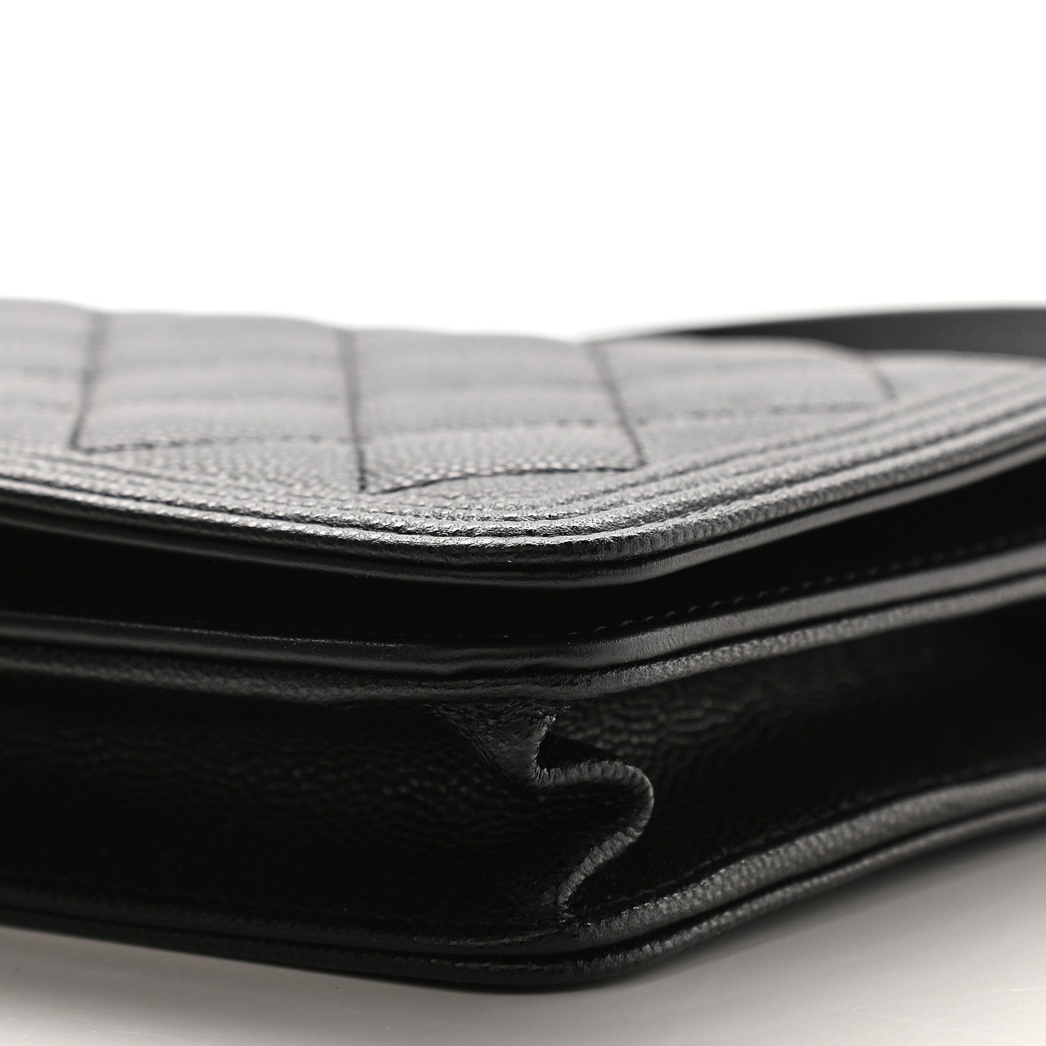 Chanel Caviar Quilted Boy Wallet On Chain WOC Black 10 of 12