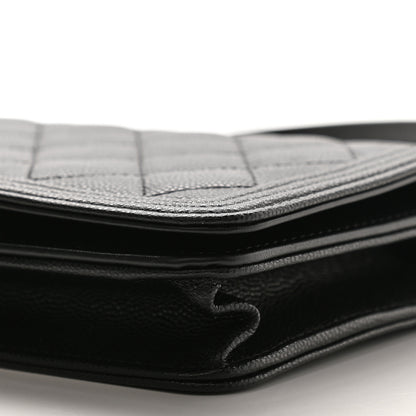 Chanel Caviar Quilted Boy Wallet On Chain WOC Black 10 of 12