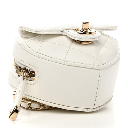 Chanel Lambskin Quilted CC In Love Heart Coin Purse With Chain White 4 of 10