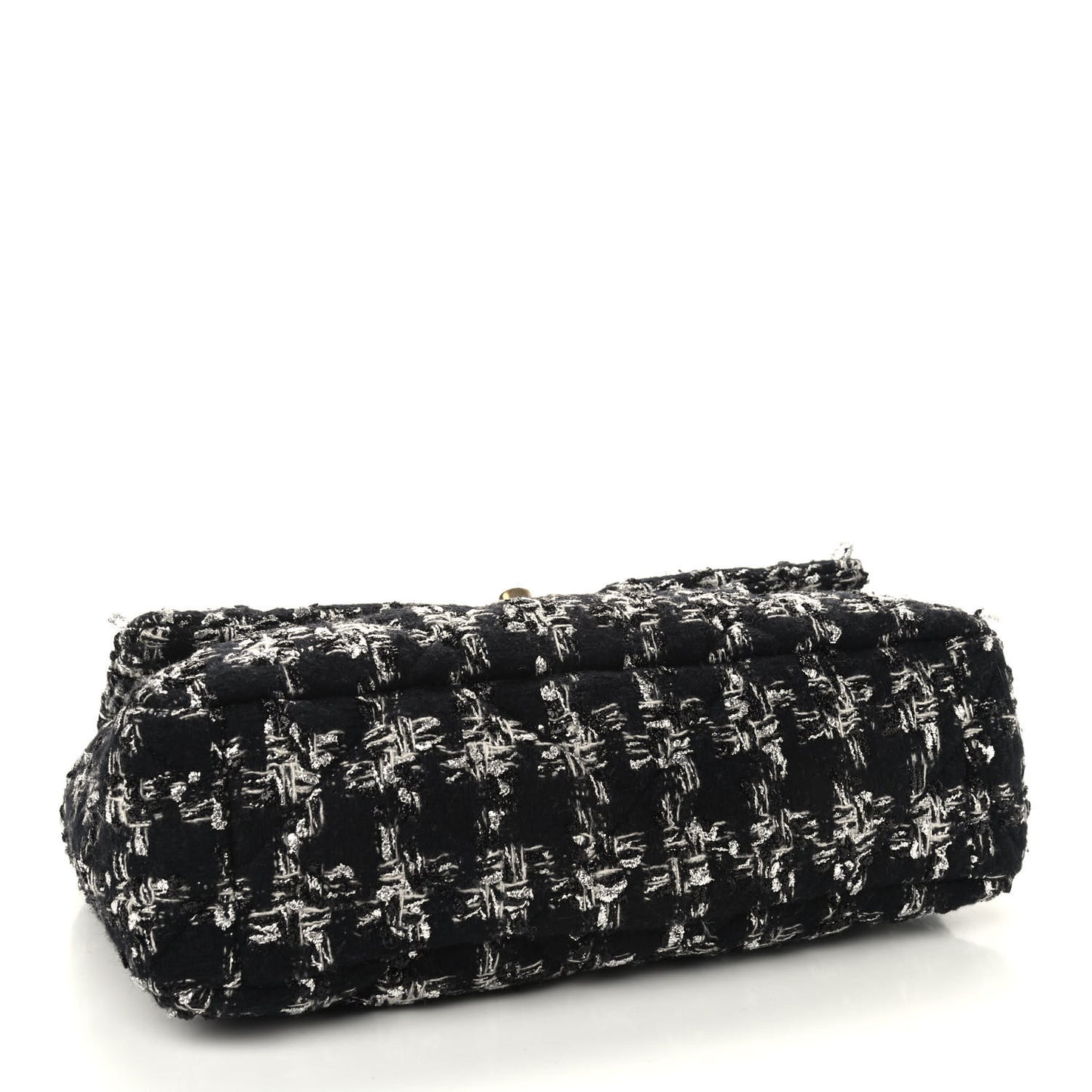 Tweed Quilted Large Chanel 19 Flap Black Silver Ecru
