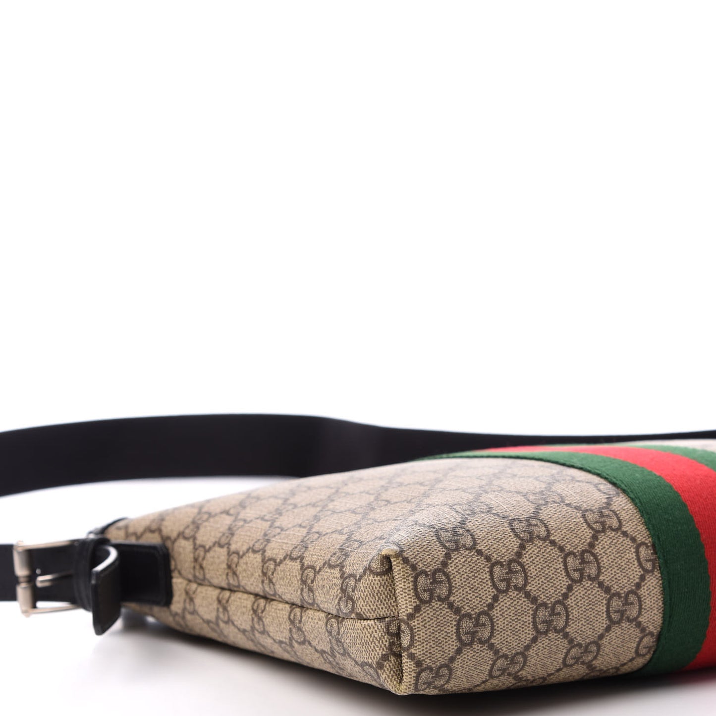 GG Supreme Monogram Web Messenger Bag Black