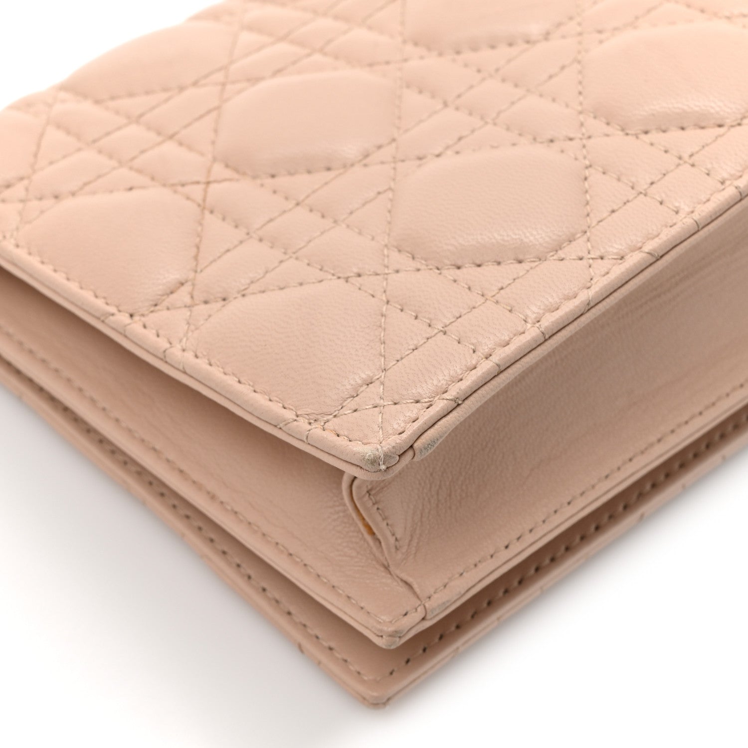 Christian Dior Lambskin Cannage Lady Dior Convertible Clutch Pink 11 of 13
