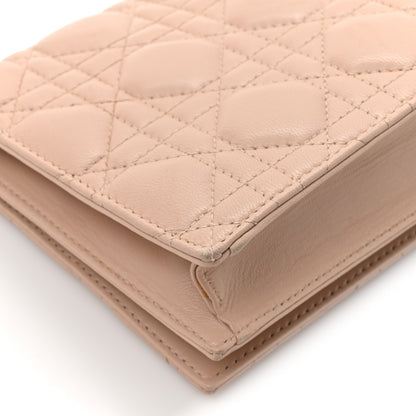 Christian Dior Lambskin Cannage Lady Dior Convertible Clutch Pink 11 of 13