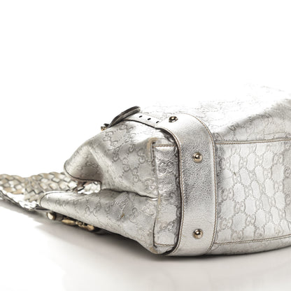 Gucci Metallic Guccissima Medium Pelham Shoulder Bag Silver 6 of 15
