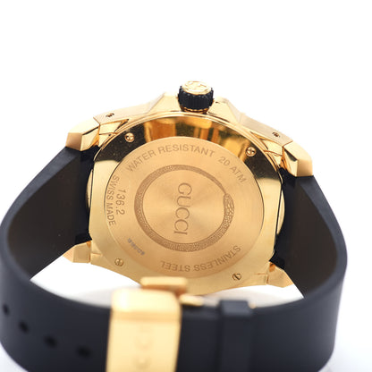 Gucci Stainless Steel Rubber 45mm Dive Snake Quartz Watch Black 4 of 4