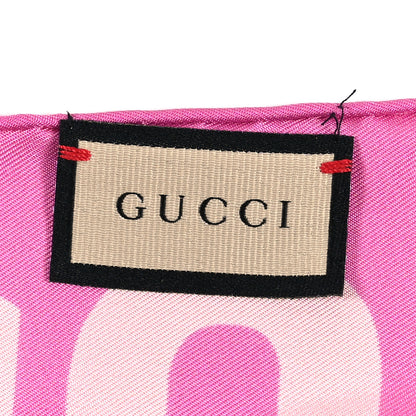 Gucci Silk Twill Viole Square Scarf Roseate Pink 5 of 5