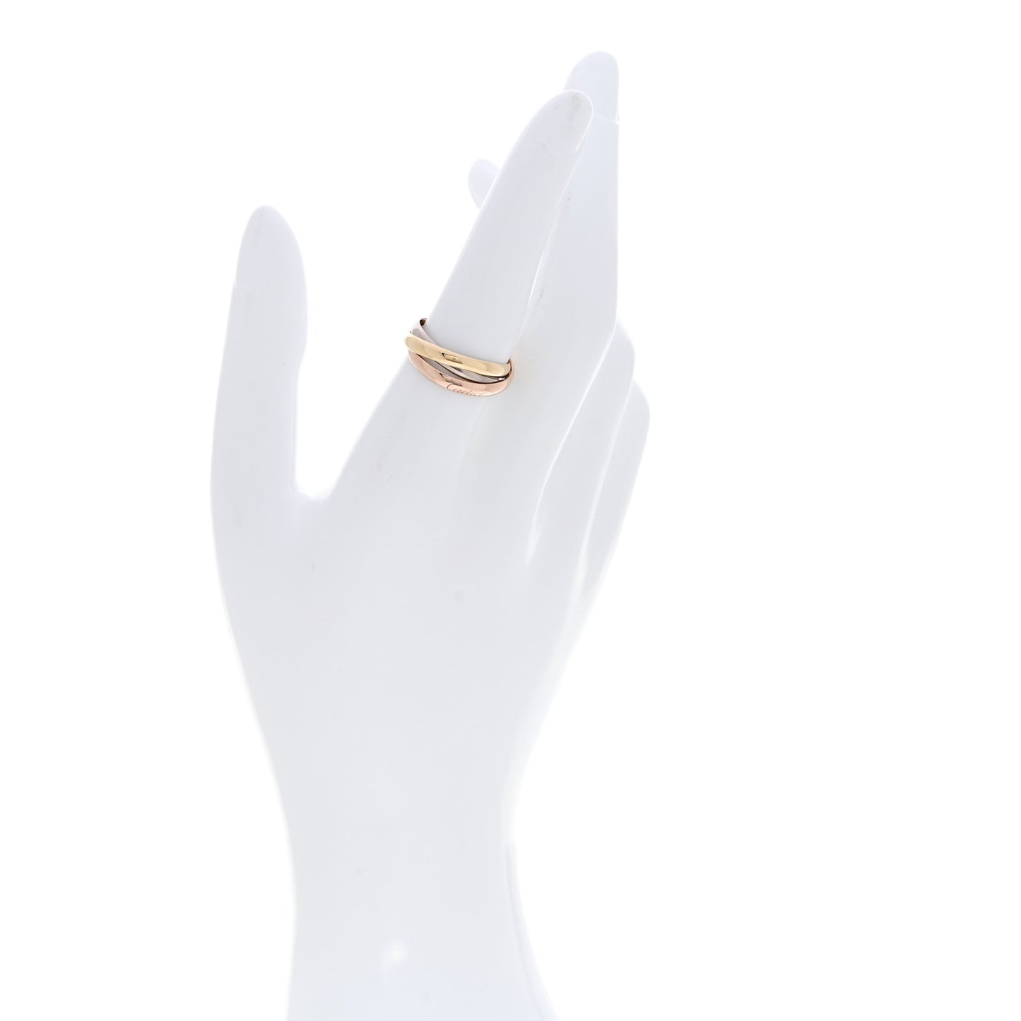 18K Pink Yellow White Gold Small Trinity Ring 54 7