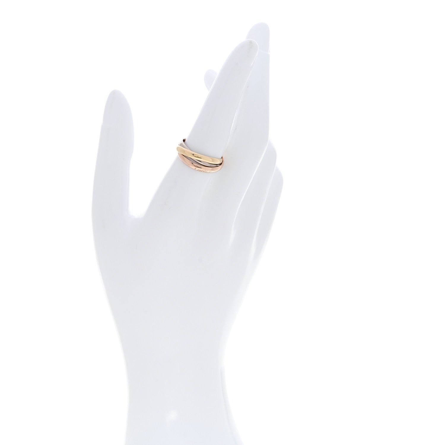 Cartier 18K Pink Yellow White Gold Small Trinity Ring 54 7 2 of 5