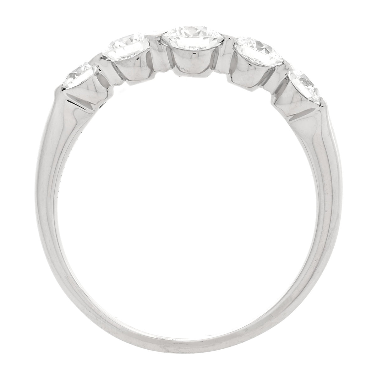 Platinum Diamond .70ctw Curved Band Ring 51 5.75