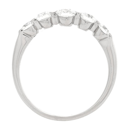 Parker & West by FASHIONPHILE Platinum Diamond .70ctw Curved Band Ring 51 5.75 5 of 10