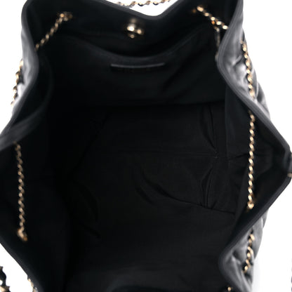 Chanel Lambskin Quilted CC Dweller Drawstring Tote Black 5 of 19