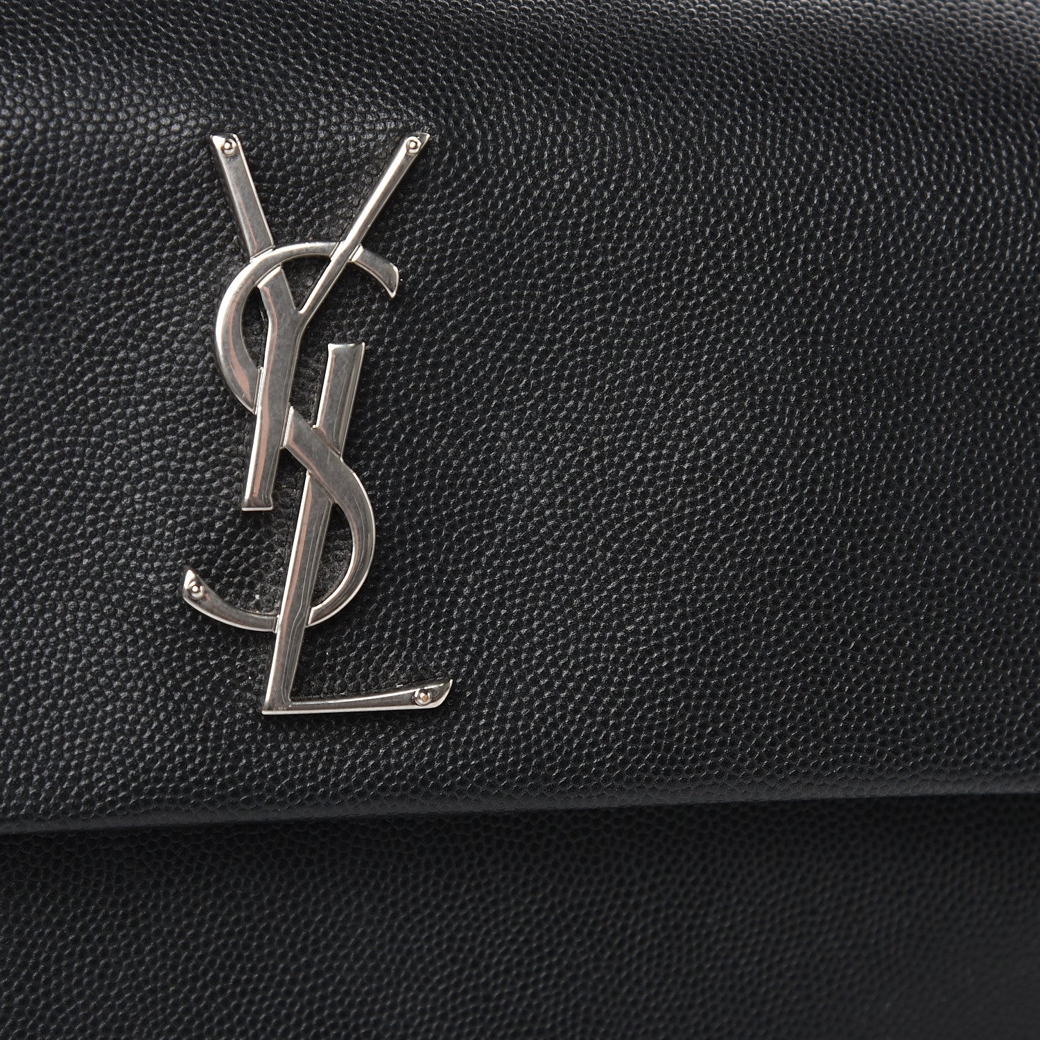Saint Laurent Grain De Poudre Medium West Hollywood Monogram Fold-Over Black 11 of 14
