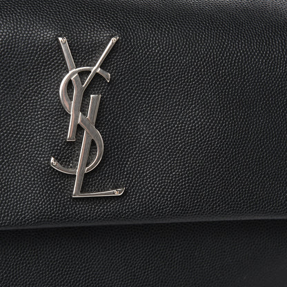 Saint Laurent Grain De Poudre Medium West Hollywood Monogram Fold-Over Black 11 of 14