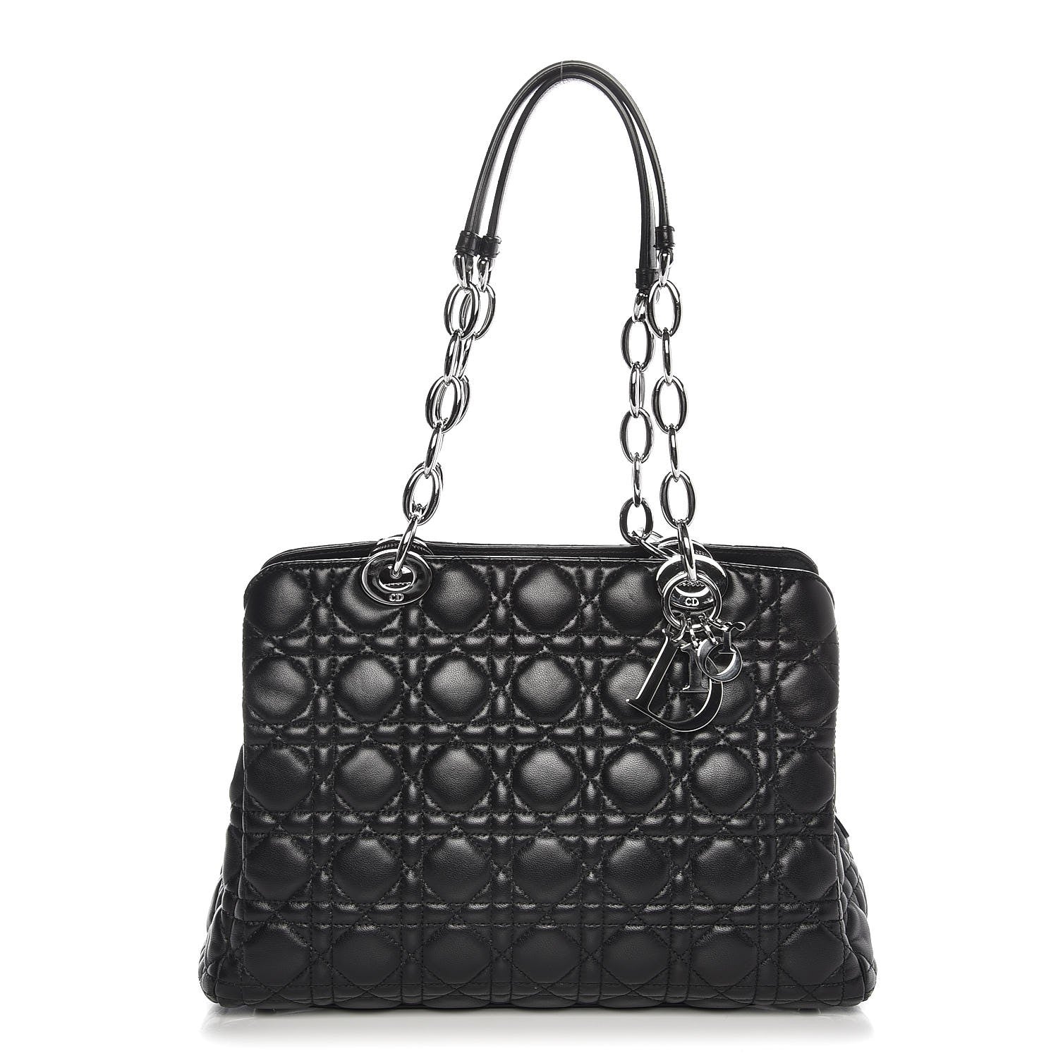 Christian Dior Lambskin Cannage Small Dior Soft Zipped Shopping Tote Black 1 of 7