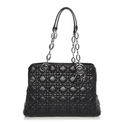 Christian Dior Lambskin Cannage Small Dior Soft Zipped Shopping Tote Black 1 of 7