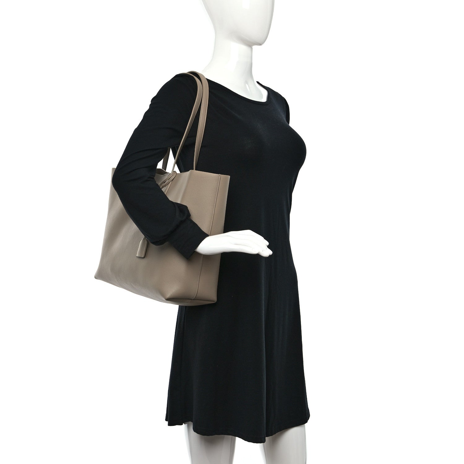 Saint Laurent Calfskin Large Shopping Tote Dark Beige 2 of 12