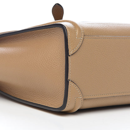 Celine Drummed Calfskin Nano Luggage Dune 7 of 9