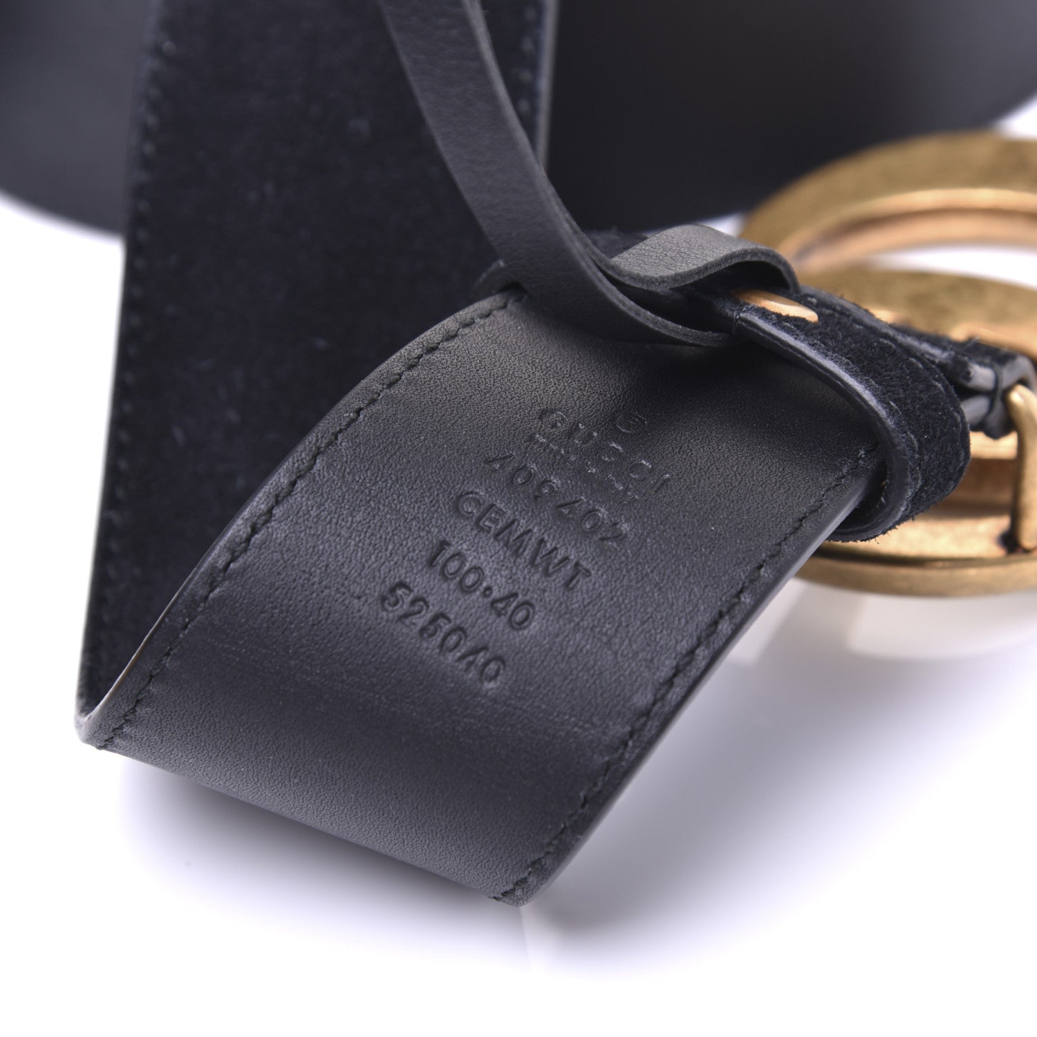 Gucci Suede GG Marmont Clover Belt 100 40 Black 6 of 9