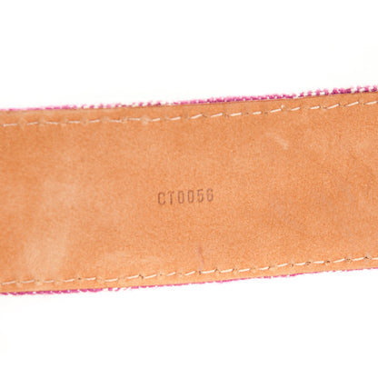 Louis Vuitton Denim Monogram Belt 90 36 Fuchsia 5 of 7