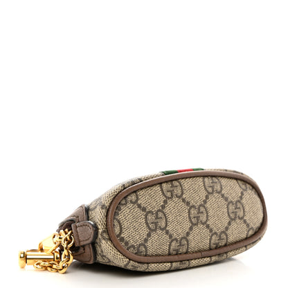 Gucci GG Supreme Monogram Web Ophidia Dome Key Pouch Beige New Acero 4 of 7