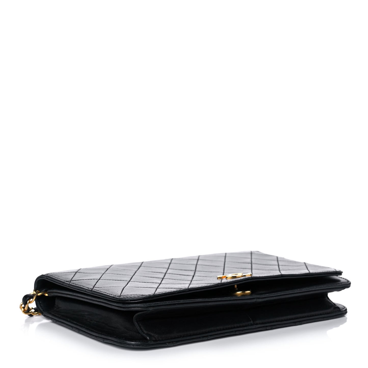 Lambskin Quilted Small Single Flap Black