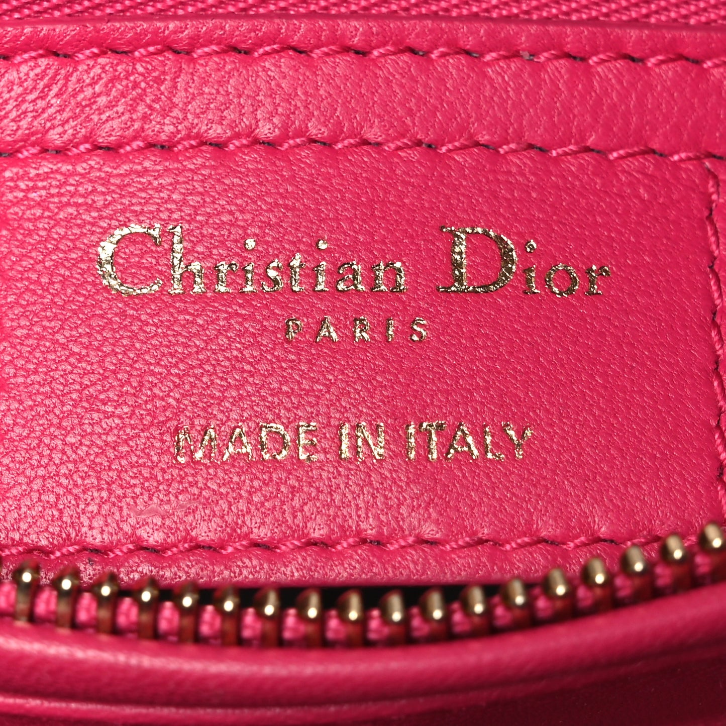 Lambskin Cannage Medium Lady Dior Fuchsia