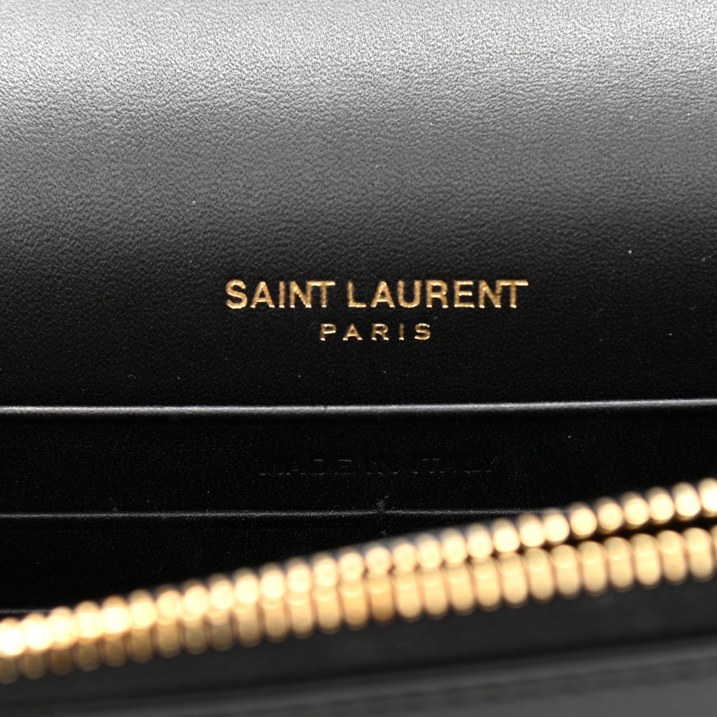 Smooth Calfskin Classic Monogram Kate Tassel Chain Wallet Black
