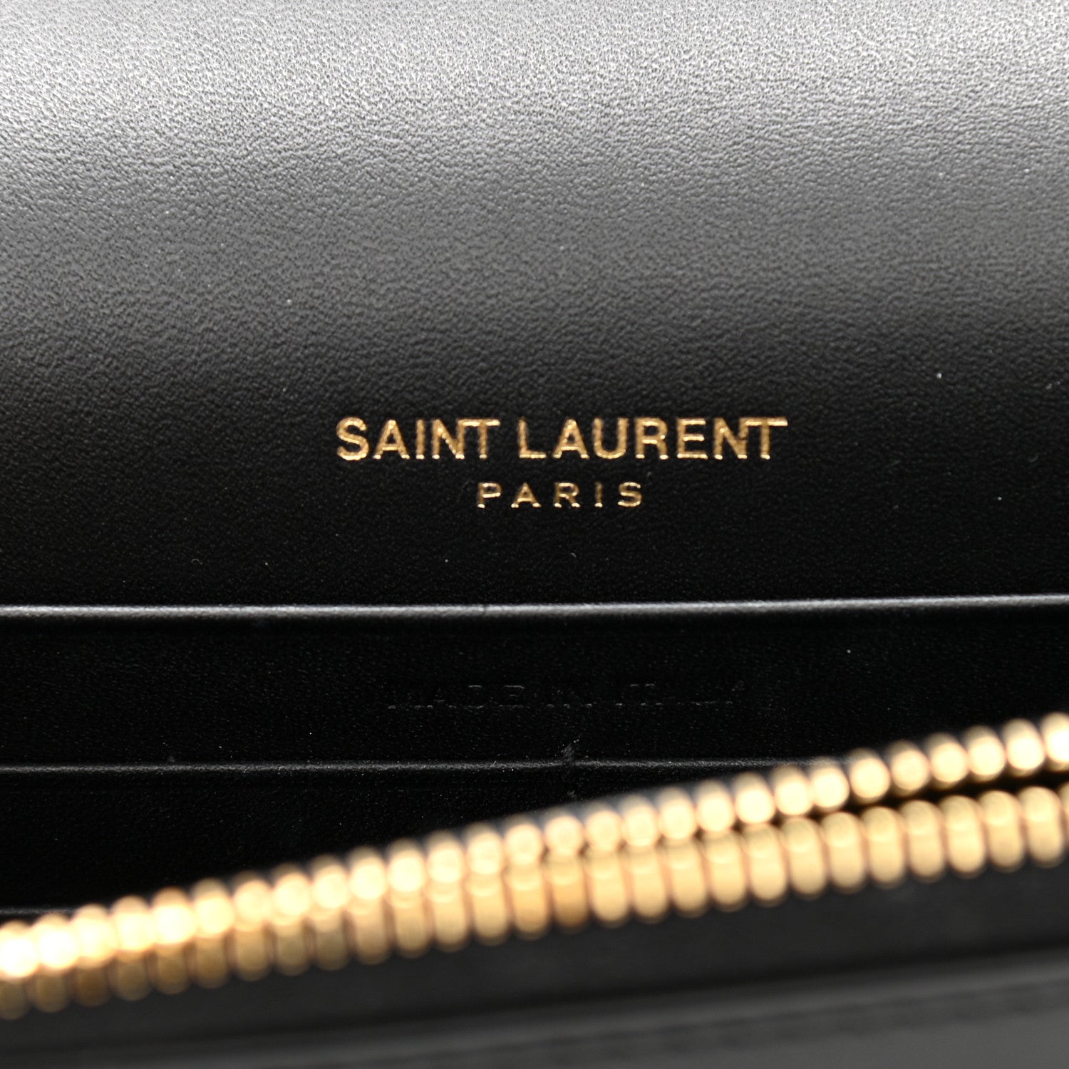 Saint Laurent Smooth Calfskin Classic Monogram Kate Tassel Chain Wallet Black 6 of 13