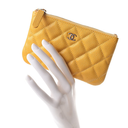 Chanel Caviar Quilted Small Cosmetic Case Yellow 2 of 8