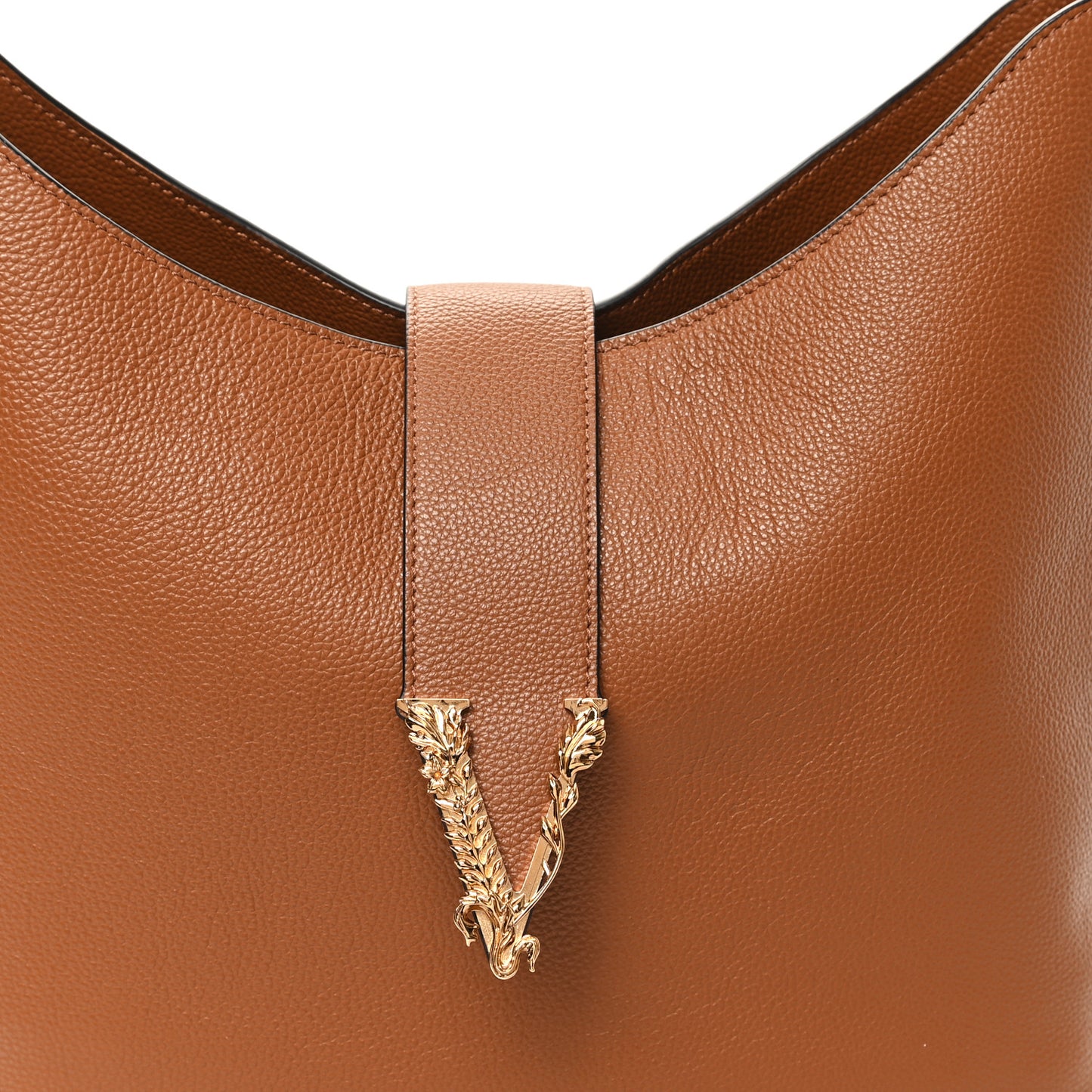 Grainy Calfskin Virtus Hobo Caramel