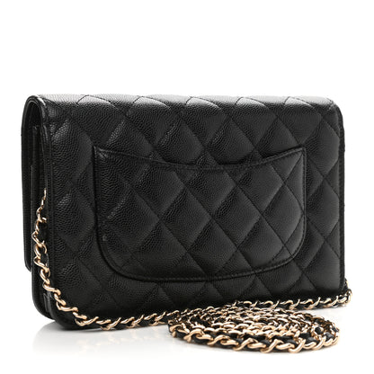 Chanel Caviar Quilted French New Wave Chain CC Wallet On Chain WOC Black 3 of 14
