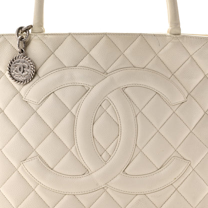 Chanel Caviar Quilted Medallion Tote White 8 of 10