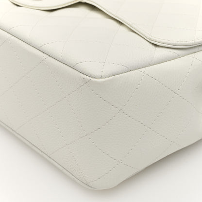 Chanel Caviar Quilted Jumbo Single Flap White 10 of 10
