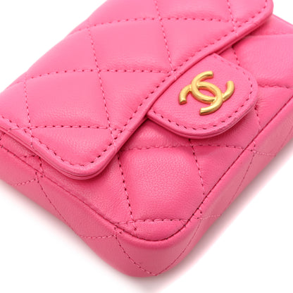 Chanel Lambskin Enamel Quilted Mini Chain Belt Bag Pink 11 of 14