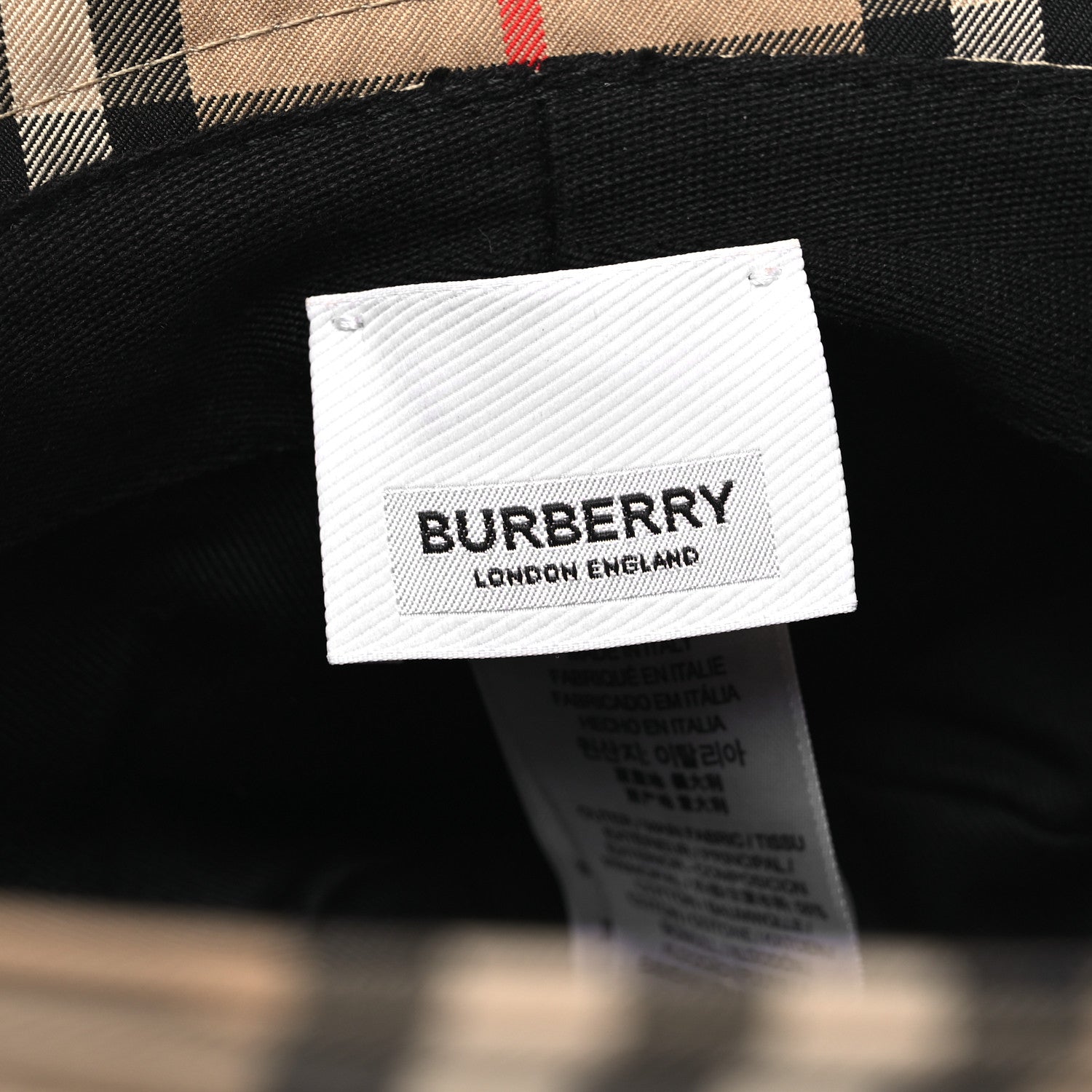 Burberry Technical Cotton Vintage Check Bucket Hat M Archive Beige 9 of 10