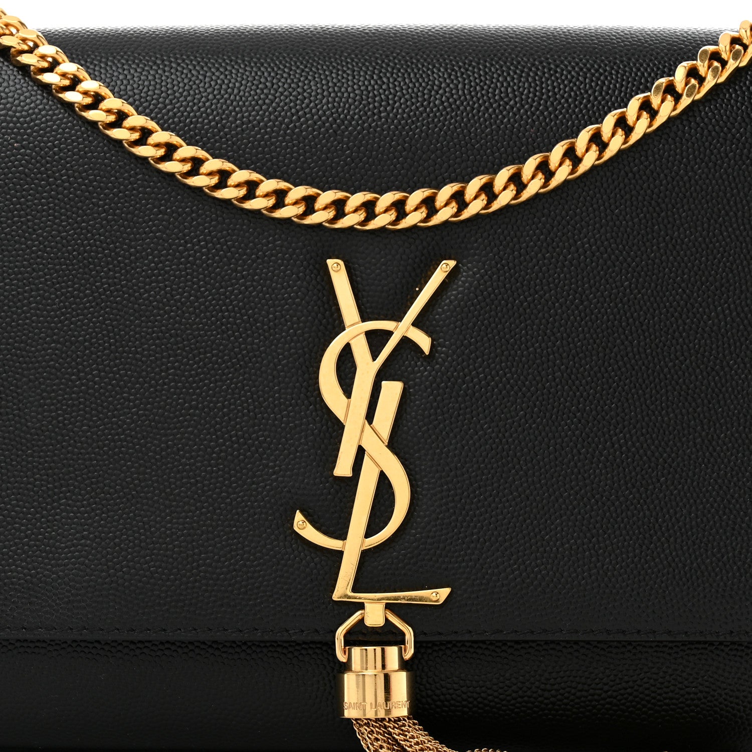 Saint Laurent Grain De Poudre Medium Classic Monogram Kate Tassel Satchel Black 8 of 11