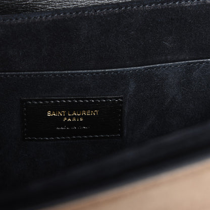 Saint Laurent Calfskin Suede Medium Bellechasse Black Beige 6 of 7