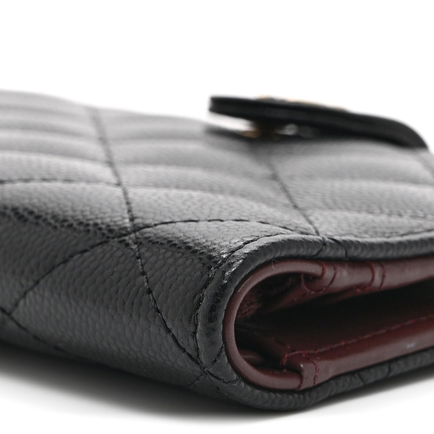 Caviar Quilted Passport Holder Black